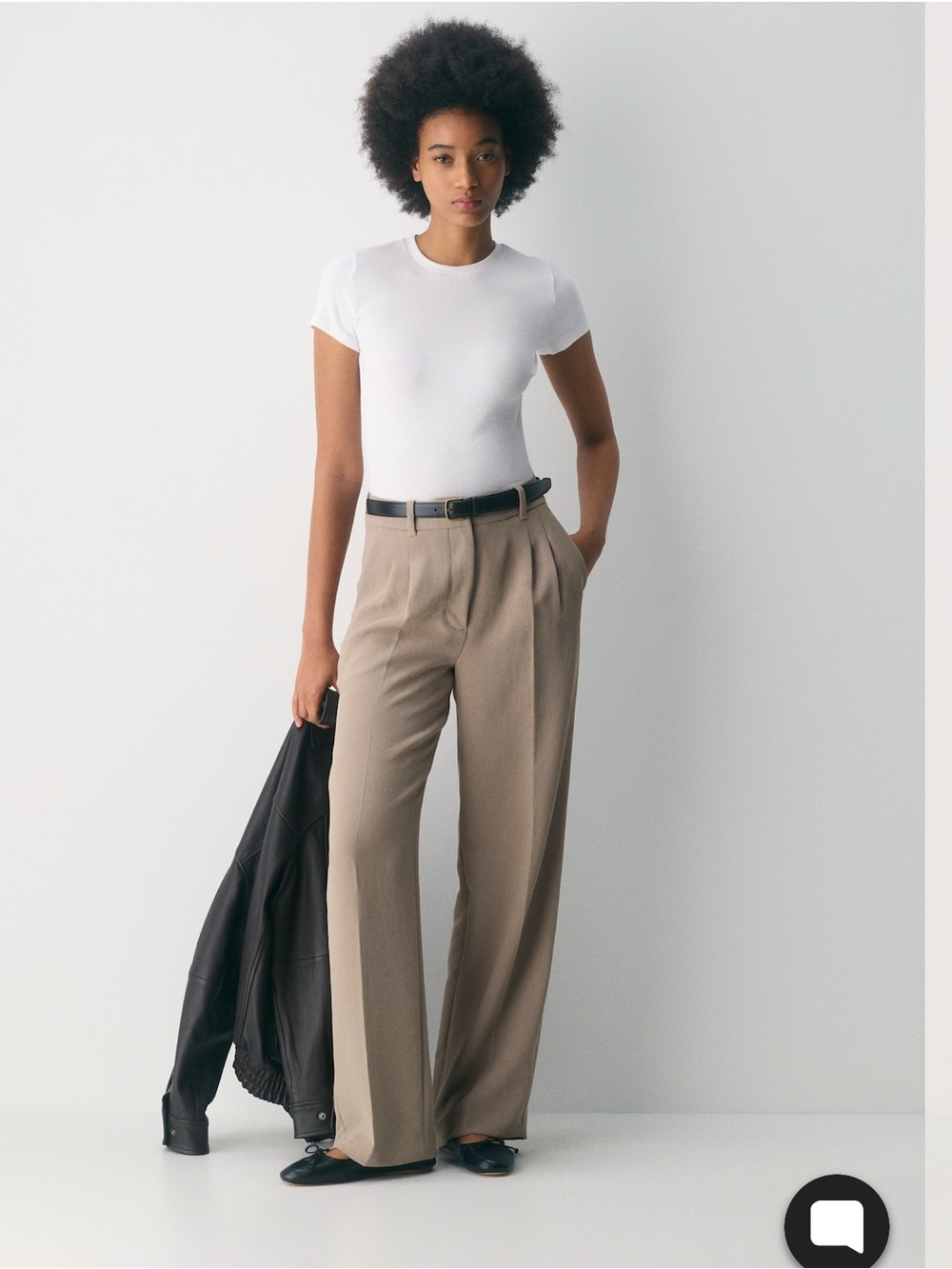 Aritza High-Waist Wide-Leg Women's Trousers in Taupe Size 00